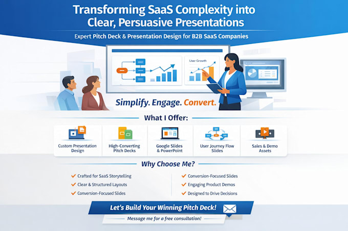 provide presentation design for b2b saas onboarding product demo slides userflow