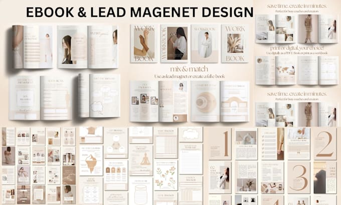 design canva ebook, workbook and modern graphic layout design