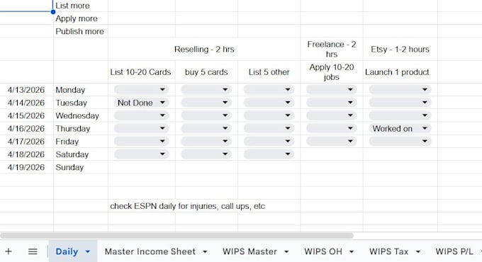 create a simple inventory tracker for your business or reselling