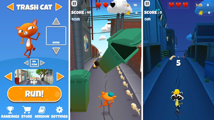 build 2d 3d endless runner game for ios, android and pc using unity