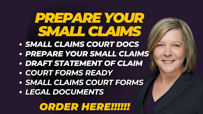prepare small claims court documents for your case