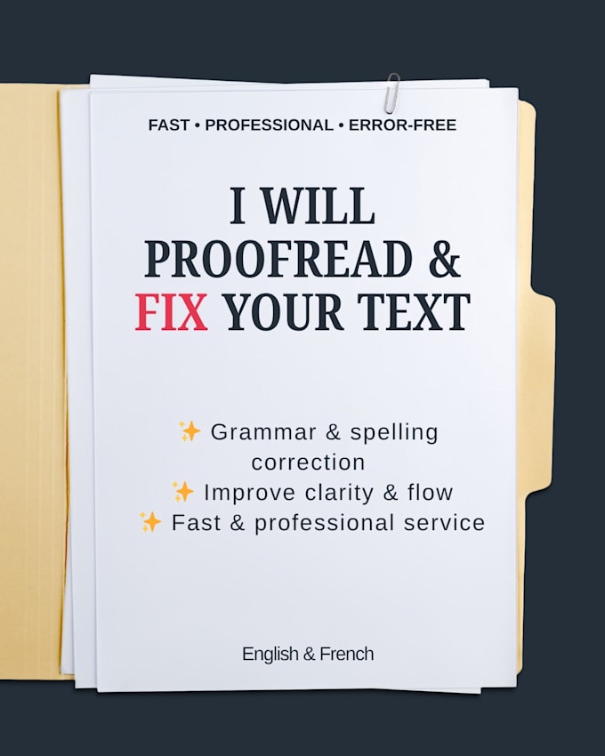 proofread and correct your french text professionally