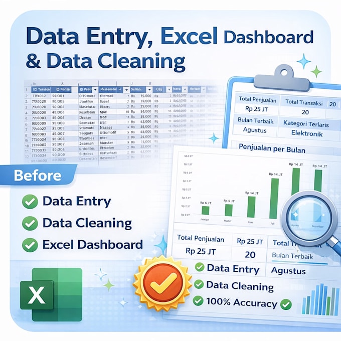 do data entry, excel tasks, and data cleaning