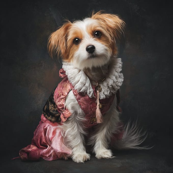 create custom premium royal pet portrait