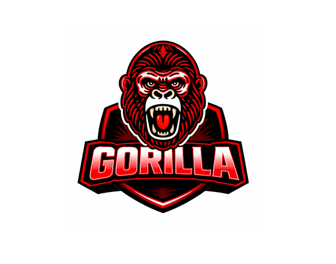 create modern gorilla head logo t shirt design