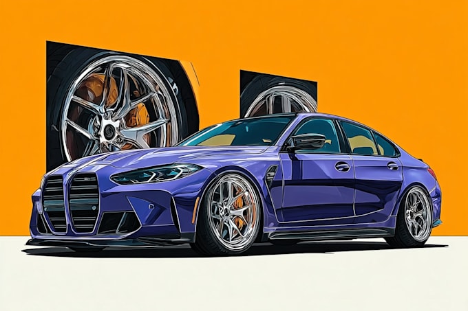 draw detailed car vector illustration