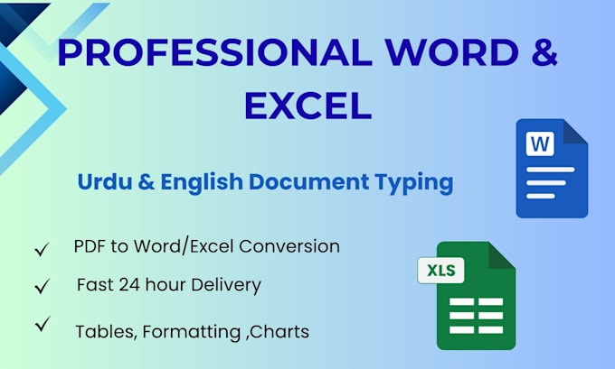 be your expert for urdu english ms word and excel document work