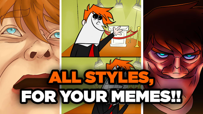 draw funny meme of your characters