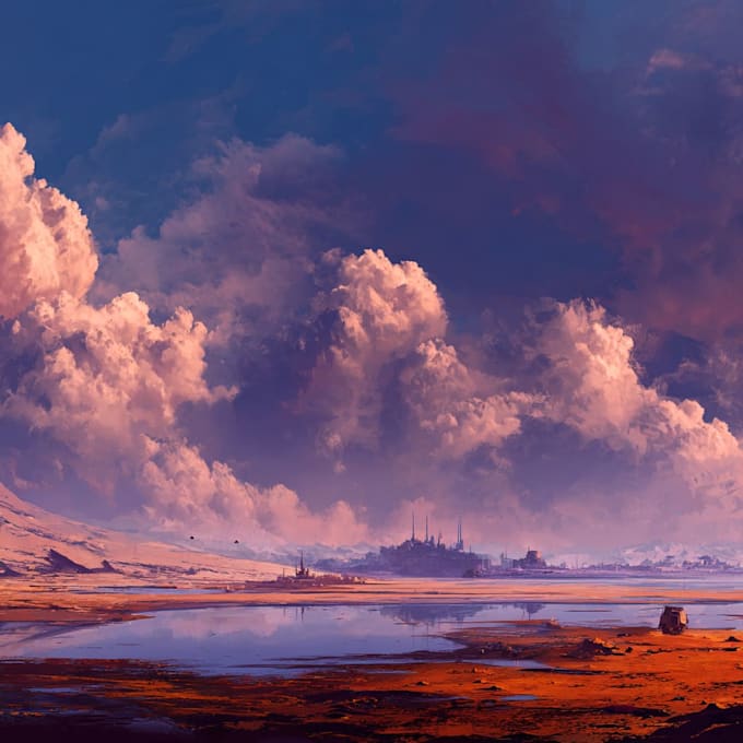 draw the landscape illustration or concept art