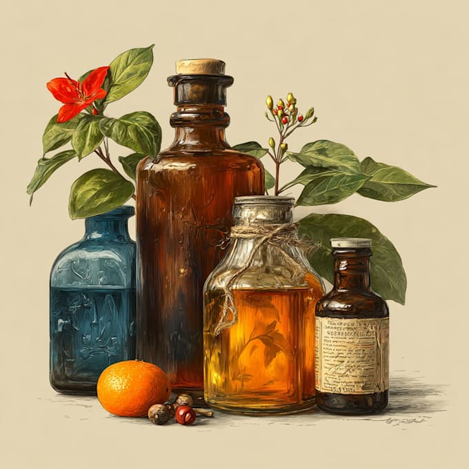 make detailed illustration for label product