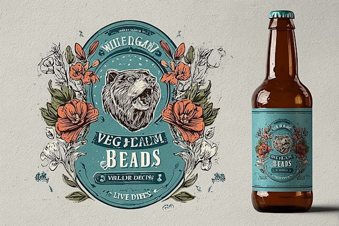 create vintage illustration for label or logo design