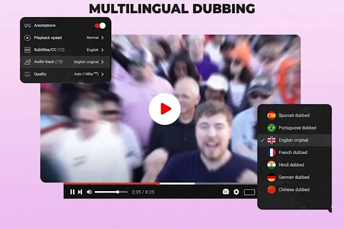 professionally dub your youtube videos in multiple languages