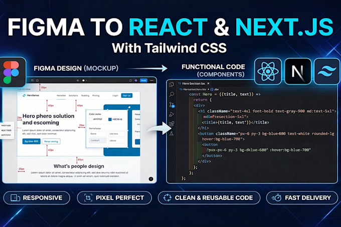 Code a figma section or landing page into responsive design by ...