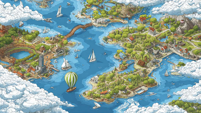 create a custom map illustration in vector style