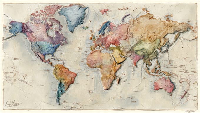 do custom watercolor wedding map