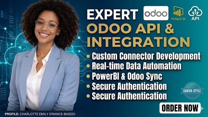 develop odoo api connector odoo integration custom api automation powerbi odoo