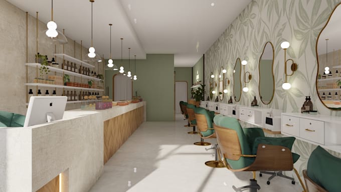 interior design stylish spa, salon and sauna