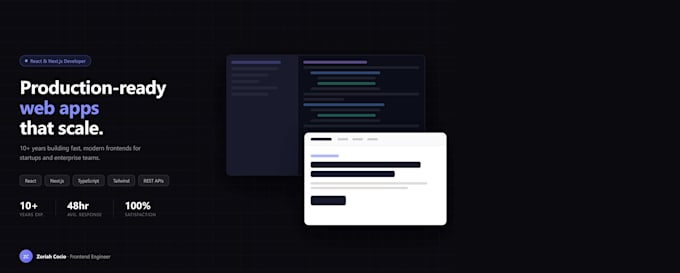 build a react or nextjs web app for your startup