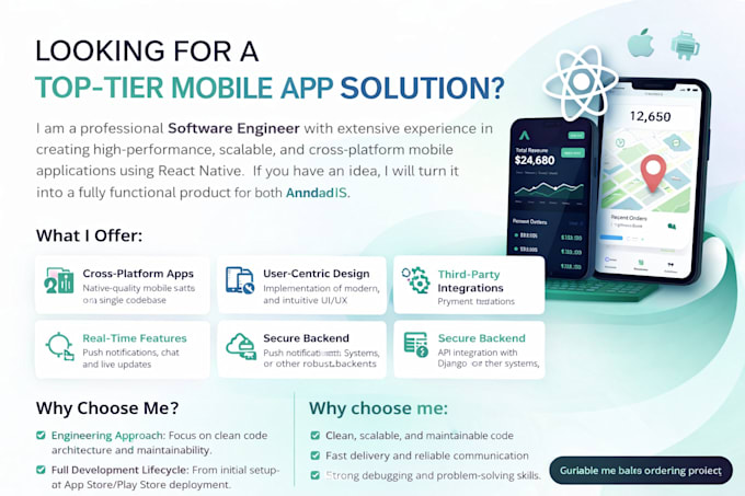 Develop a professional react native app for android and ios by ...