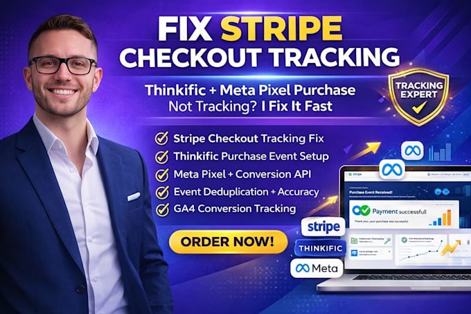do stripe payment checkout thinkific meta pixel not tracking purchase fix
