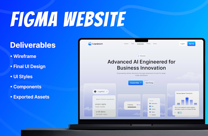 design figma landing page and figma saas ui ux for your saas interface