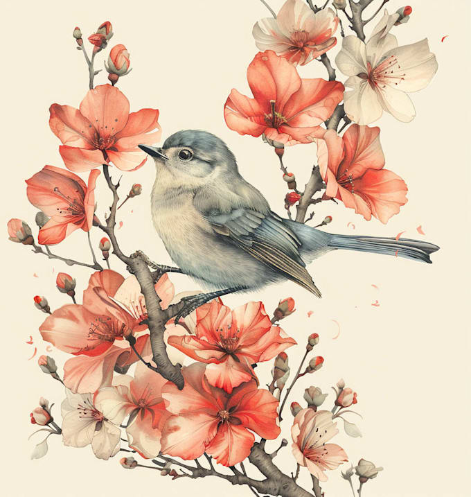 draw an animal and botanical illustration