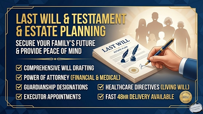 draft a legally binding last will and testament and estate planning documents