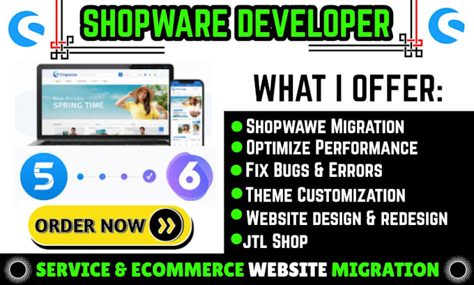 develop shopware 6 website optimize fix shopware bugs design or redesign store
