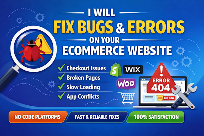 fix bugs and errors on your ecommerce website no code website troubleshooting