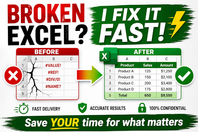 fix excel errors or broken formulas fast