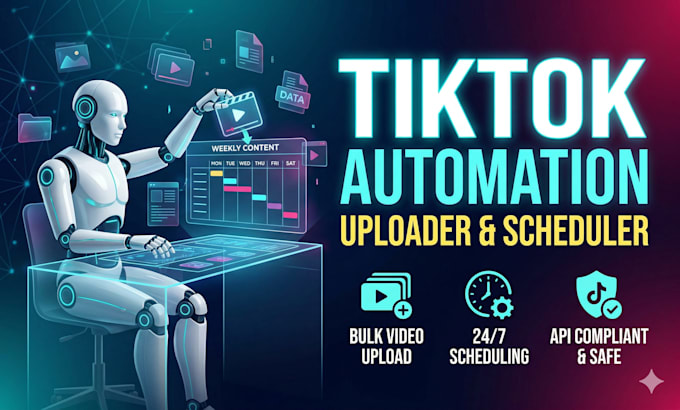build tiktok automation bot, video uploader bot, youtube livestreaming bot