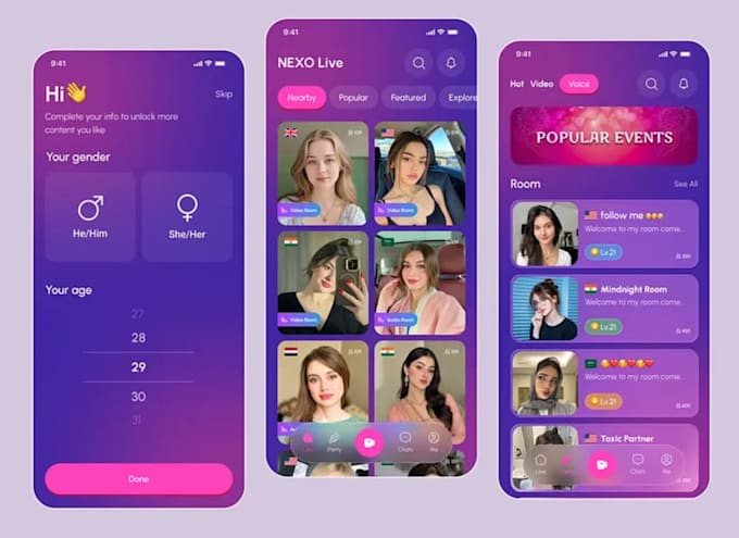 build social media chat app dating app live streaming app meeting app