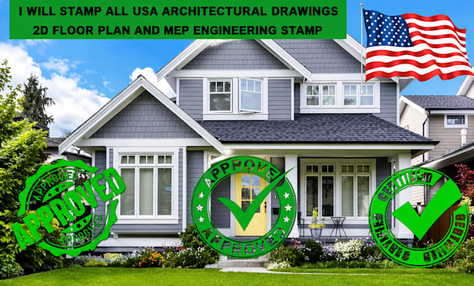 Stamp all usa architectural drawings 2d floor plan and mep engineering ...
