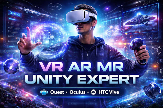 create high quality VR ar mr appliation in unity for quest oculus htc vive