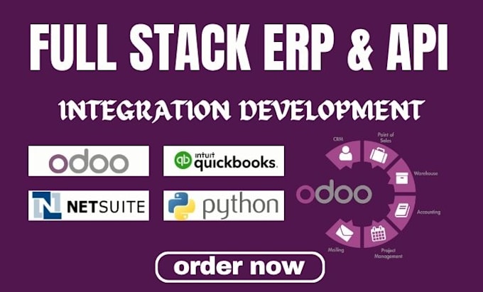 develop odoo erp pos crm software wms hr web app saas quickbooks setup netsuite