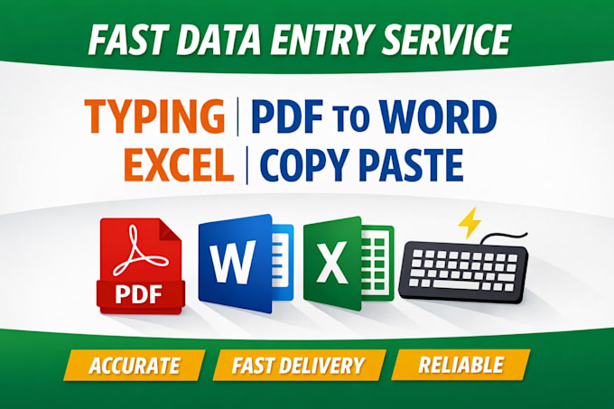 do data entry, typing, copy paste and PDF to word conversion