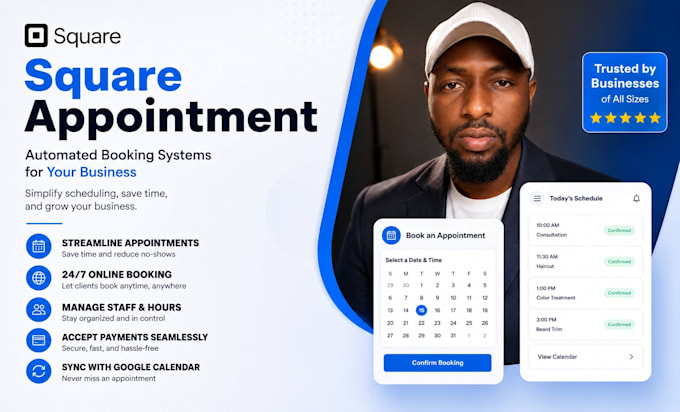 set square appointments and payment for service business