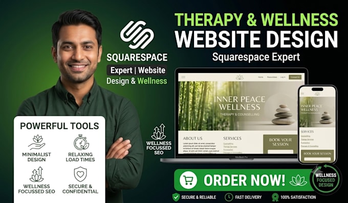 build therapy website wellness counselling squarespace website