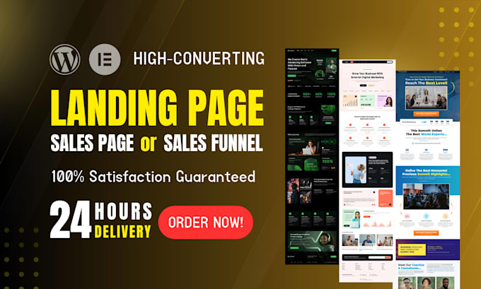 build wordpress elementor landing page or gohighlevel sales funnel
