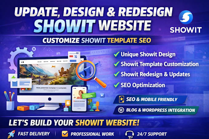 design redesign showit website template customization update showit landing page