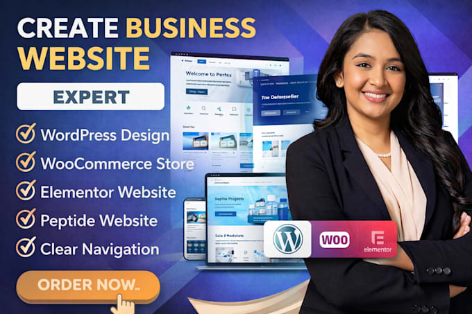 create business wordpress design woocommerce store elementor peptide site