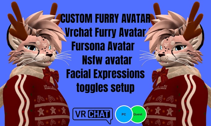 Create custom 3d vrchat avatar furry nsfw 3d model face tracking vrc ...