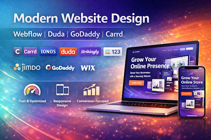 do carrd ionos duda strikingly site123 jimdo godaddy webflow website design