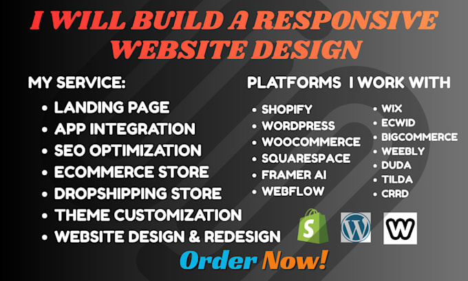 do wix shopify squarespace webflow wordpress elementor framer ai website design