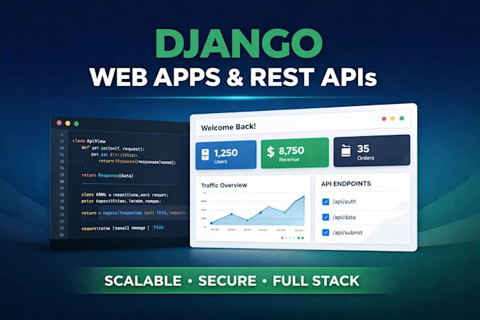 build scalable django web apps, apis, and modern full stack solutions