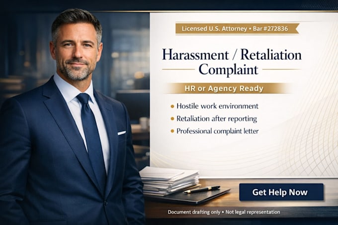 write a compelling workplace harassment or retaliation complaint