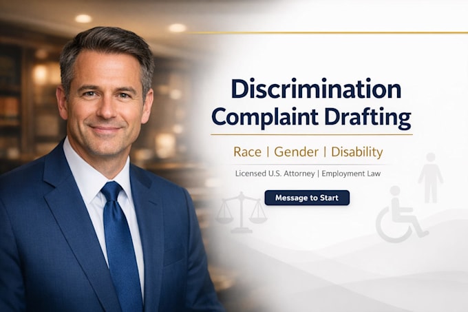 draft a discrimination complaint based on race gender or disability