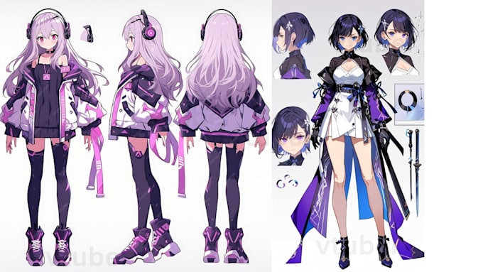 design a custom live2d vtuber model with professional rigging for streaming