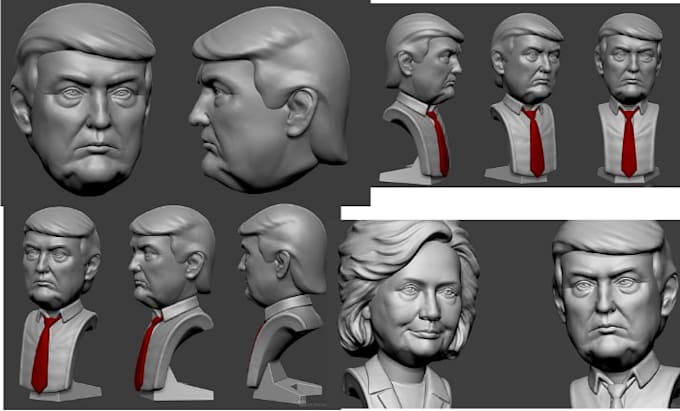 sculpt 3d character head model 3d head bust model 3d face articulated modelling
