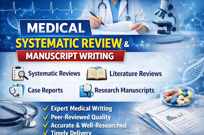 write medical systematic review, manuscript writing and case report